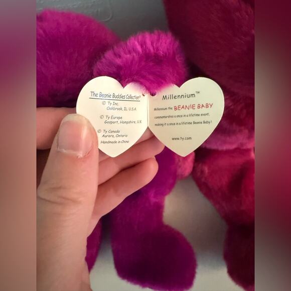 NWT Ty Beanie Babies Bundle of (3) Pink Red Purple Beanie Buddies Large Plush - Picture 7 of 9